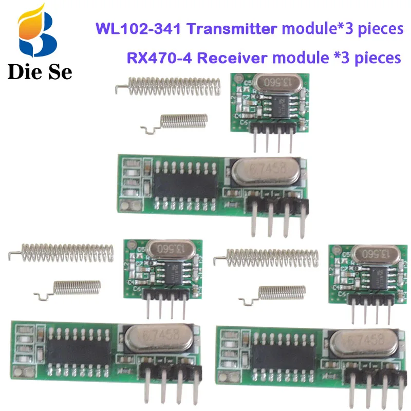 3 комплекта 433 МГц RF приемник и передатчик Модуль 433 МГц дистанционное управление переключатель для ардуино uno наборы DIY супергетеродина