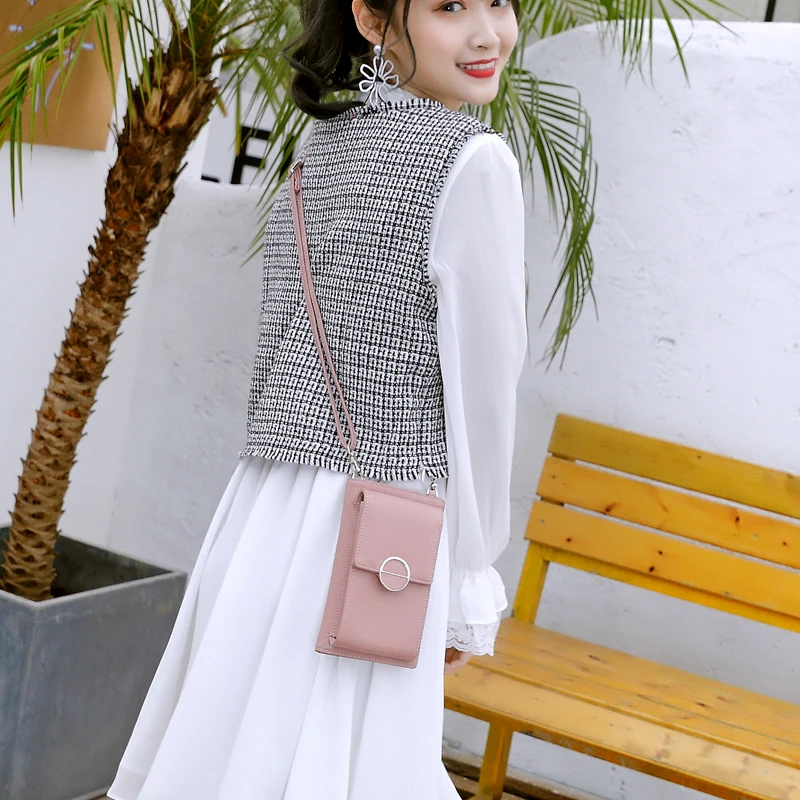

2019 New women wallet slanted straddle mobile phone bag students large capacity small bag single-shoulder small zero wallet