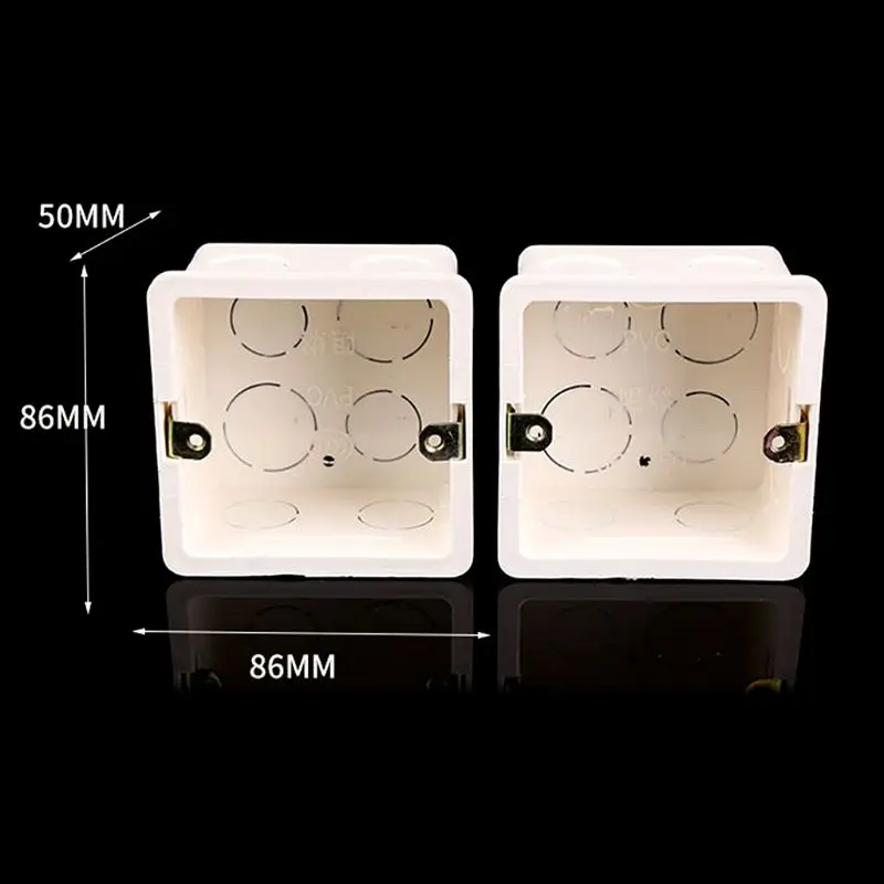 86X86 ПВХ распределительная коробка настенное крепление кассеты для переключателя гнездо базовый переключатель Нижняя коробка электрическая коробка аксессуары