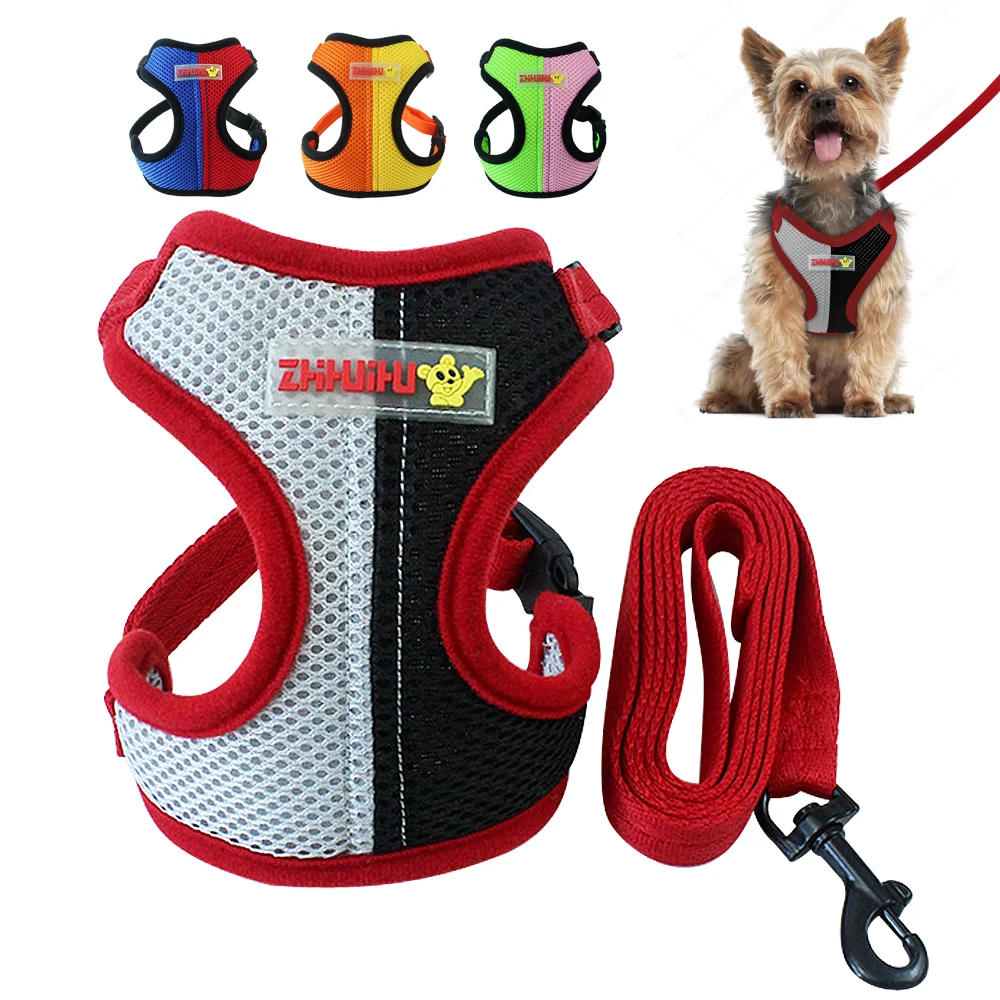 

Menceguan Dog Harness and Leash SetSmall Dog Harness Vest Breathable Pet Hanresses For Yorkies Chihuahua