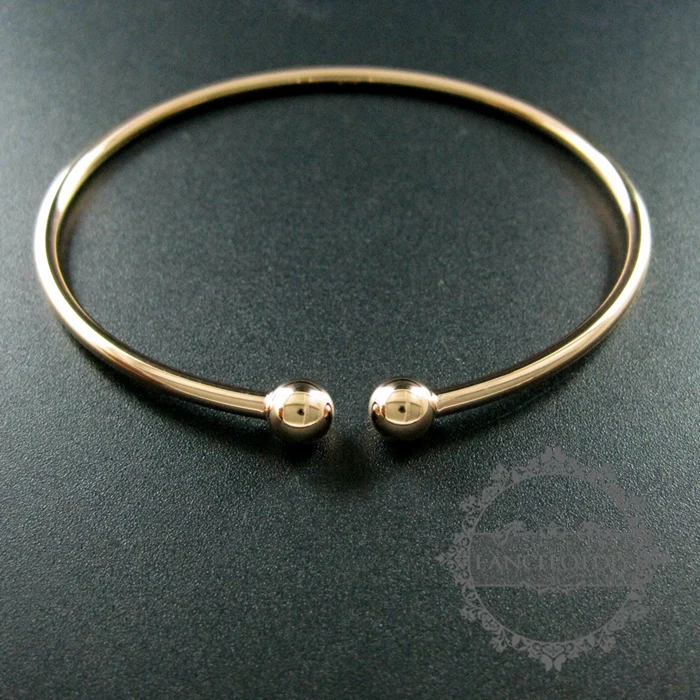 60mm diameter rose gold color 925 solid sterling silver 6mm double ball