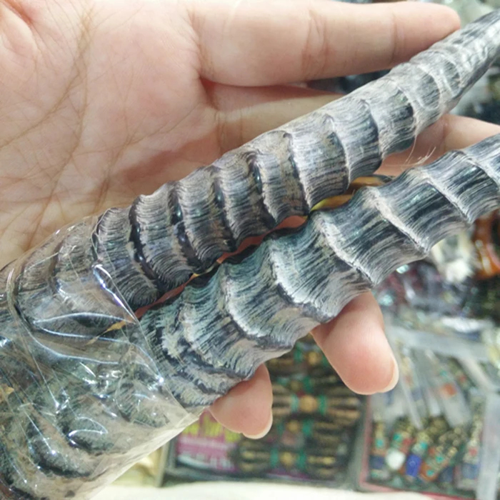 Ручка ножа DIY из натурального козьего рога черный коготь украшение дома резьба по
