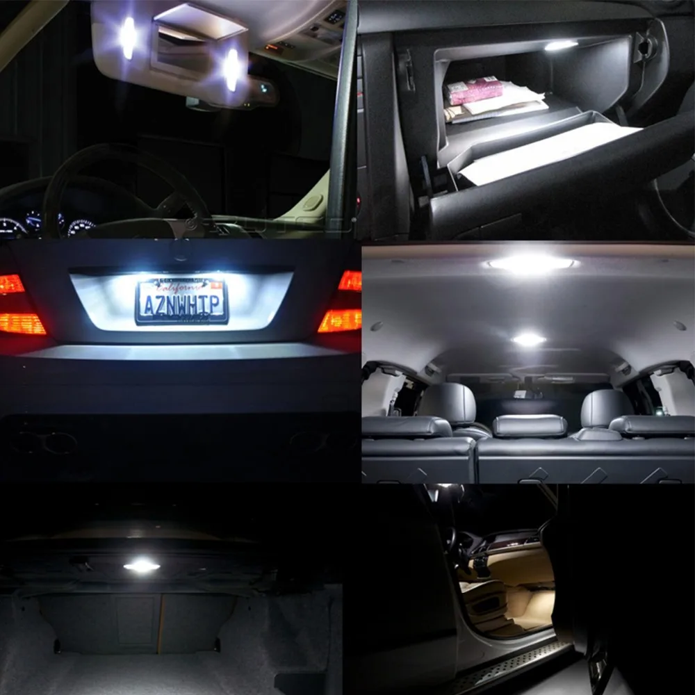 JGAUT 6 шт. светодиодный купольный светильник белого цвета с картой для Honda Civic 2006-2011 Светильник лампы внутренняя посылка комплект