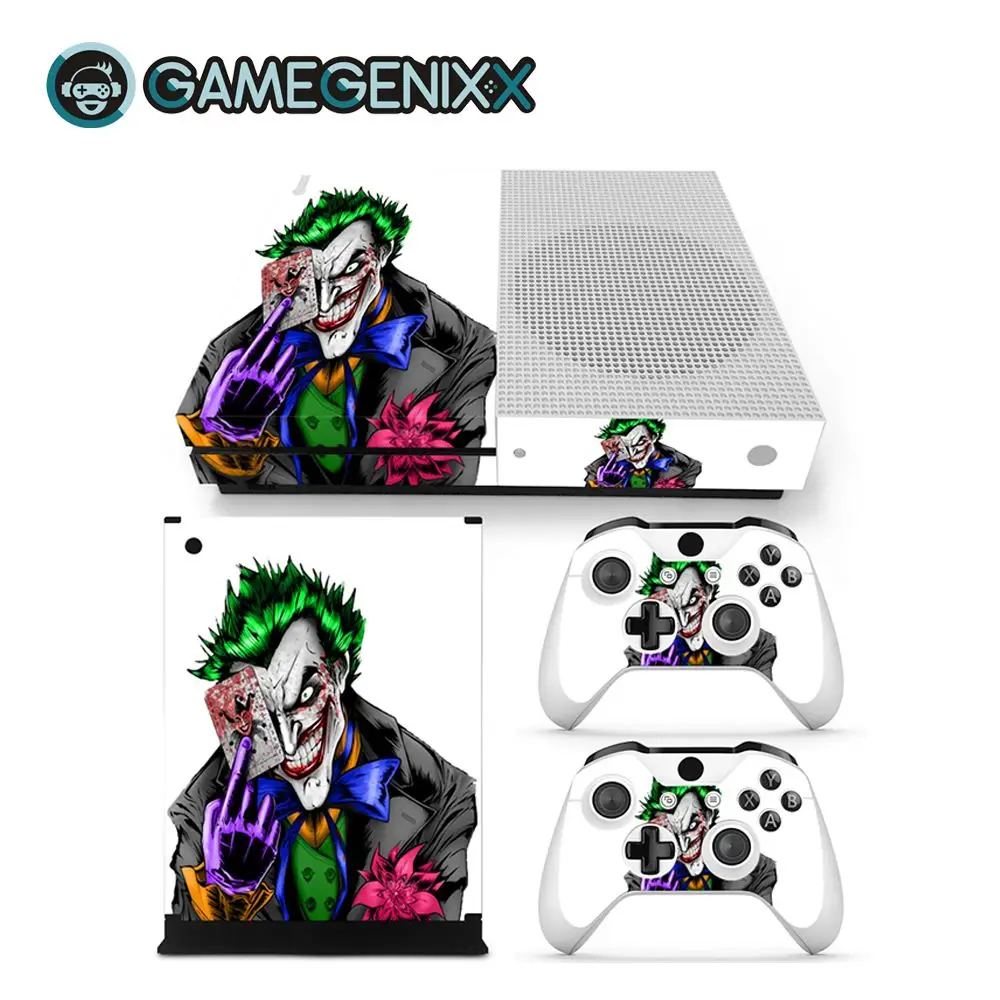 

GAMEGENIXX Skin Sticker Protective Vinyl Decal for Xbox One Slim Console and 2 Controllers - The Joker