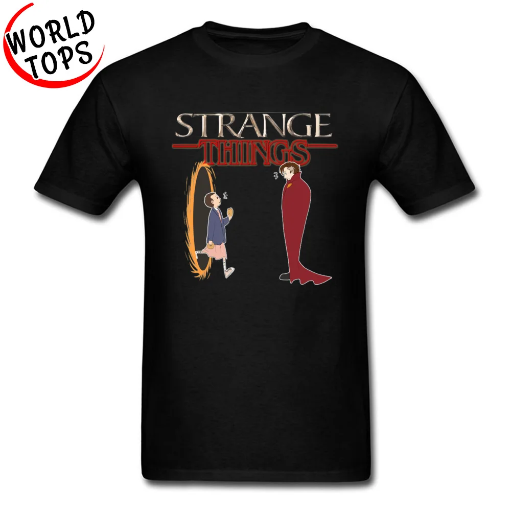 Doctor Strange x Stranger Things Cotton Male Short Sleeve T Shirt Cool Summer/Autumn Tshirts Print Tops & Tees Company O-Neck Doctor Strange x Stranger Things black