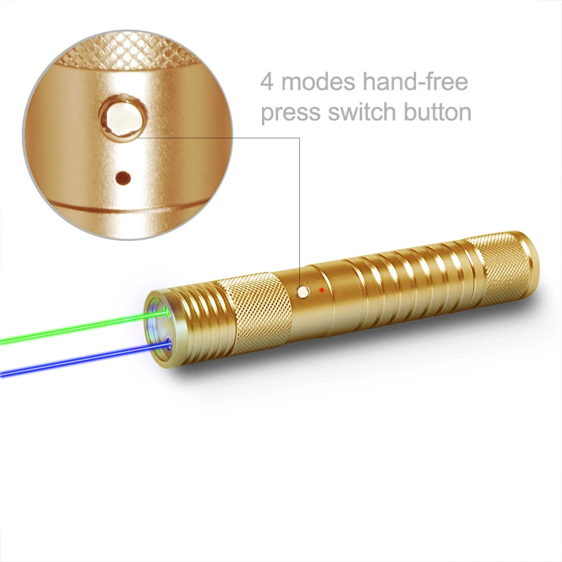 CWLASER 2-в-1 мульти 4 цвета режимы 100mW 532nm зеленая/100 мВт 650nm красный/100 мВт 450nm Синий Ручной лазерный сканер штрих кода указатель(3 цвета