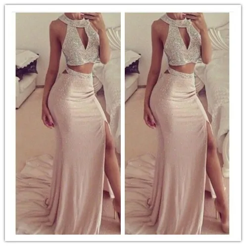 Crystal two piece prom dress Clearance