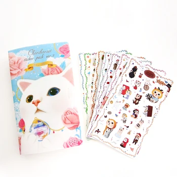 

8 Sheets/Pack Korean Jetoy Kawaii Cute Kittens Cat Decoration Sticker Tranparency Stickers and Paper Stickers
