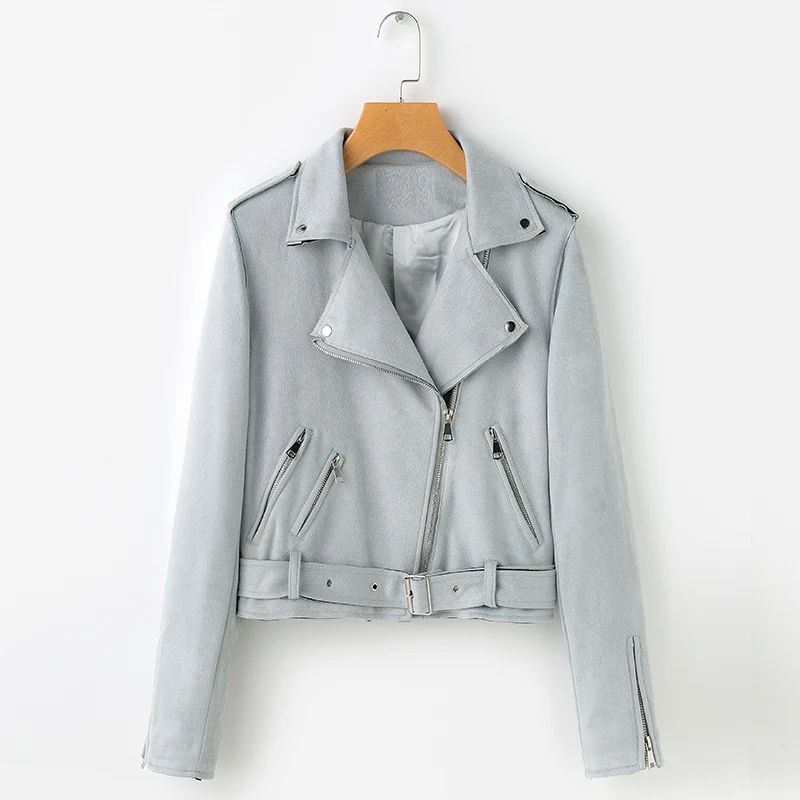 BONGOR LUSS Casual Autumn Winter Zipper  Jacket Coat Women Short Jacket Coats Turn Collar High Street Fashion Suede Coat  (8)