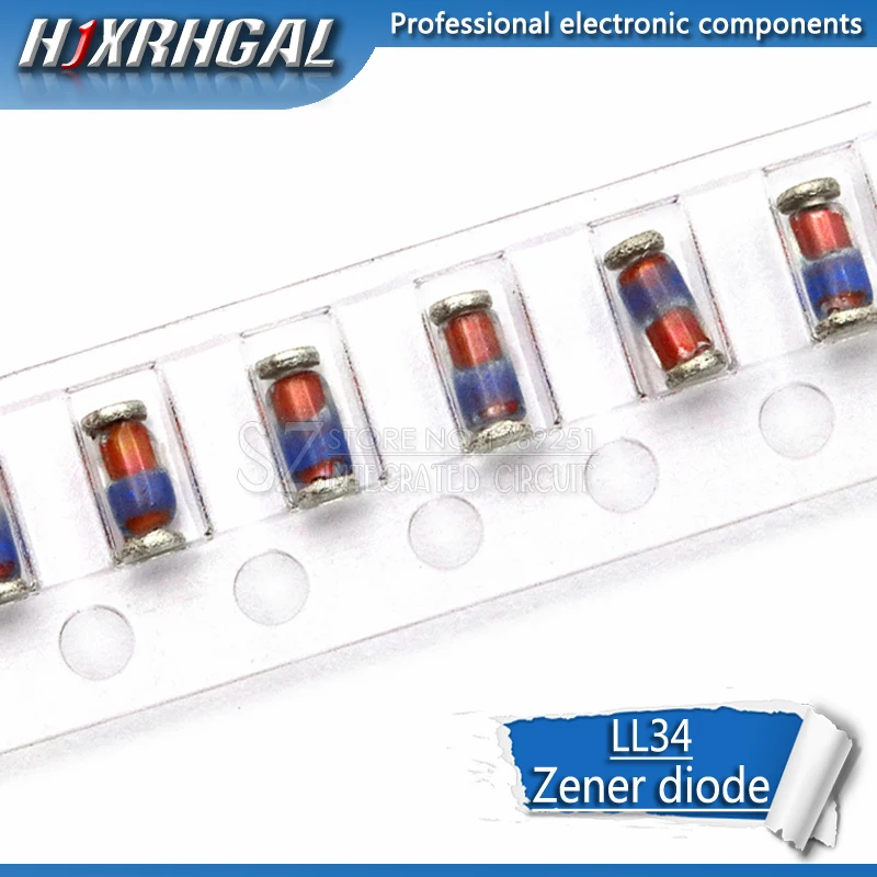 Диод Зенера 200 Вт 0 5 LL34 ZMM BZV55C 2 4 V 7 3V 3 6 9 1 8 В 10 в | Электронные компоненты и