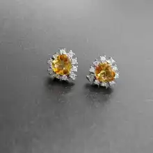 Натуральные цитриновые серьги 925 серебро натуральный желтый кристалл драгоценный камень серьги для женщин романтическое сердце тонкие серьги для вечерние