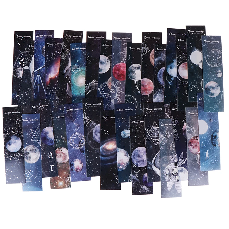 

Roaming space Paper bookmarks Cartoon bookmarks 30pcs for books/Share/book markers/tab for books/stationery Gift Stationery card