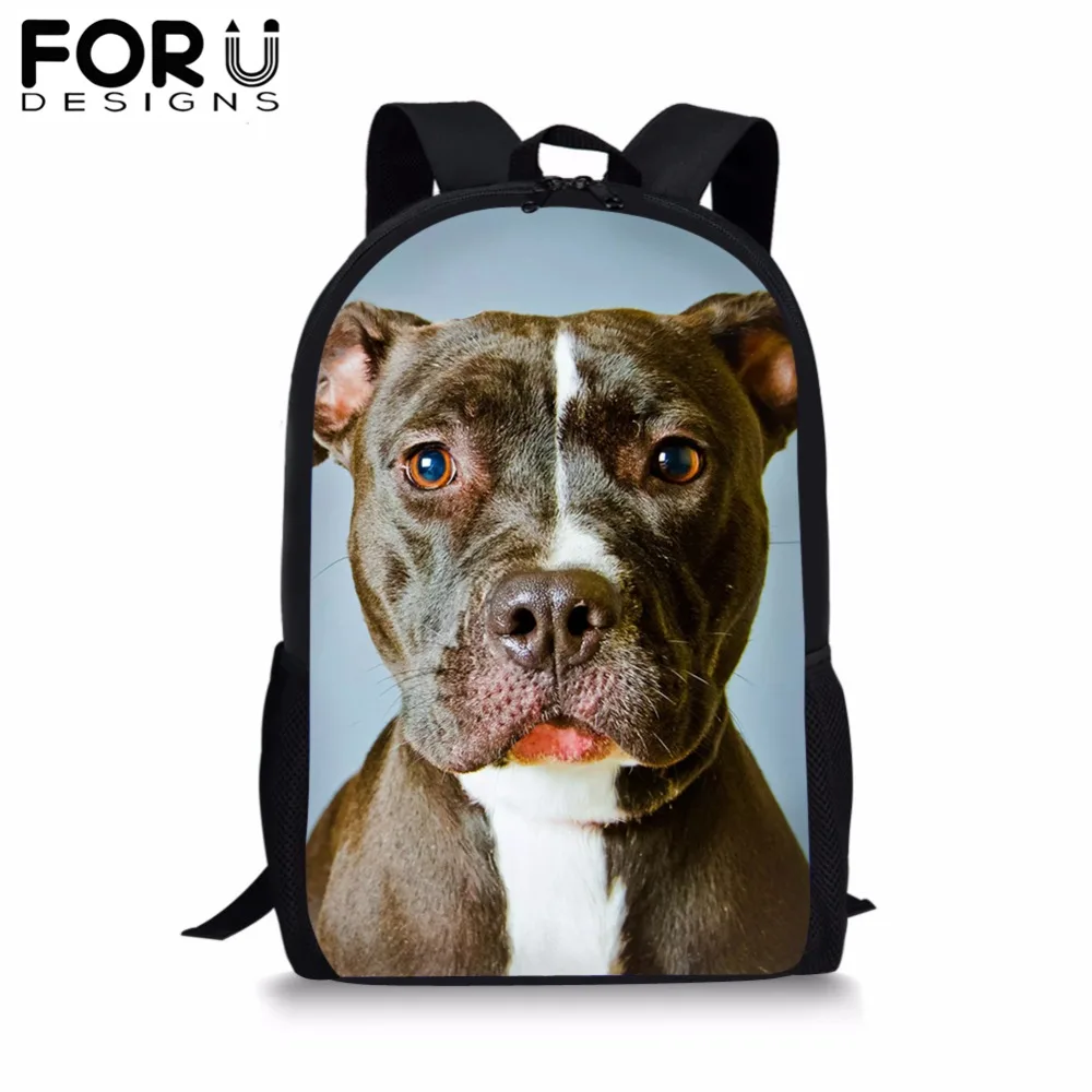 FORUDESIGNS/защитный чехол для телефона бульдог печати школьная сумка для детей, для девочек и мальчиков черный рюкзак элегантного дизайна под Bolsa Детская сумка для книг Mochila ранец