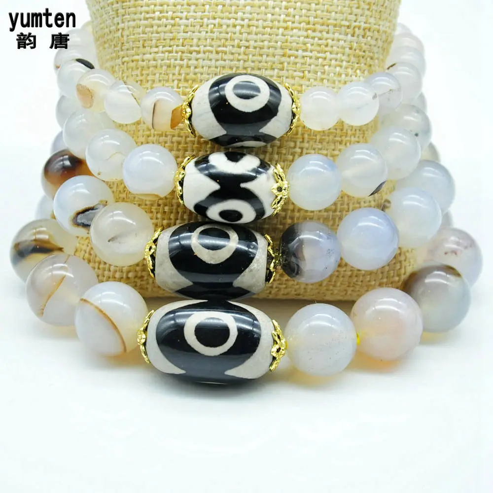 Yumten Diy натуральные изумрудные камни Kehribar колье bracciali Donna Pulseira Masculina мужские и