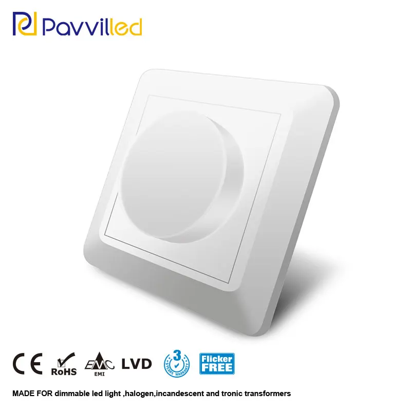 2000W 1 10V LED dimmer European standard size 84*84mm hole with push