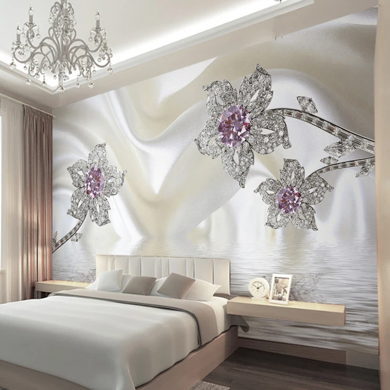 Современные абстрактные жемчужные украшения, шелковые фрески, обои для гостиничной столовой, гостиной, украшения для дома, 3D тисненая Роскошная настенная бумага