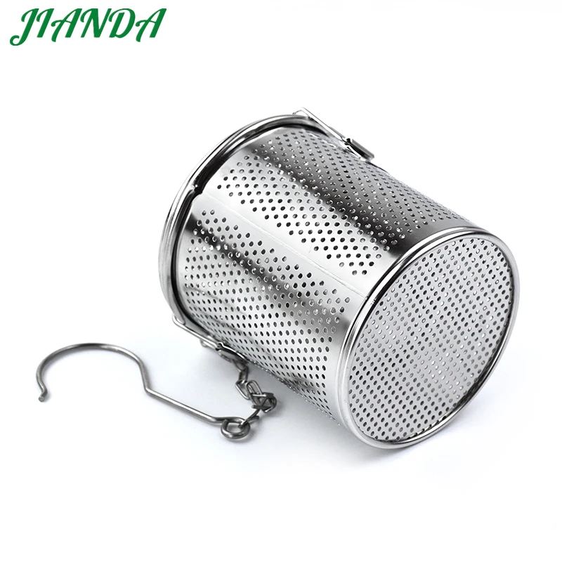 Koop Roestvrij Staal Soep Doos Hot Pot Slakken Scheiding Vergiet Theepot met Kettingen Food Grade Standaard