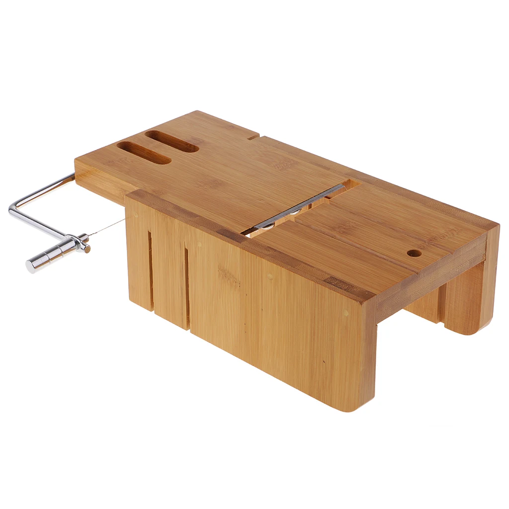 Multi-function Practical Wooden Soap Cutter Loaf Mold Soap Making Cutting Tools with Soap Beveler Planer Wire Slicer