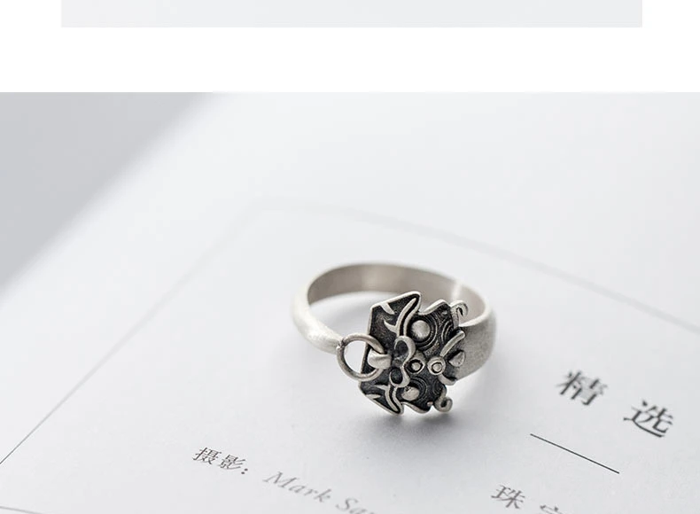 Настоящее 925 тайское серебряное кольцо в стиле панк с головой льва, кольца в виде животных, винтажные кольца для мужчин, ювелирные изделия