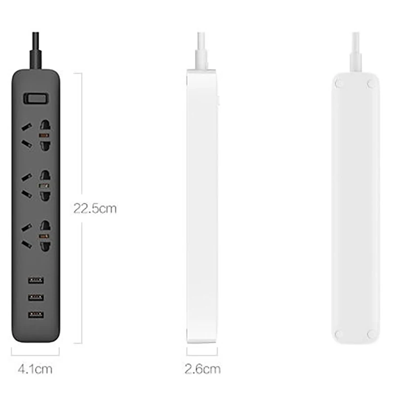 Оригинальная лента питания Xiaomi 3 гнезда (3 отверстия) порта USB самонастраиваемая