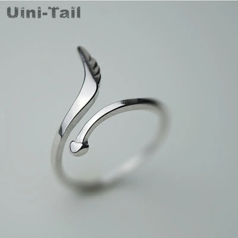 

Hot 925 sterling silver simple wings opening adjustable ring female Korean fashion tide high quality jewelry new products