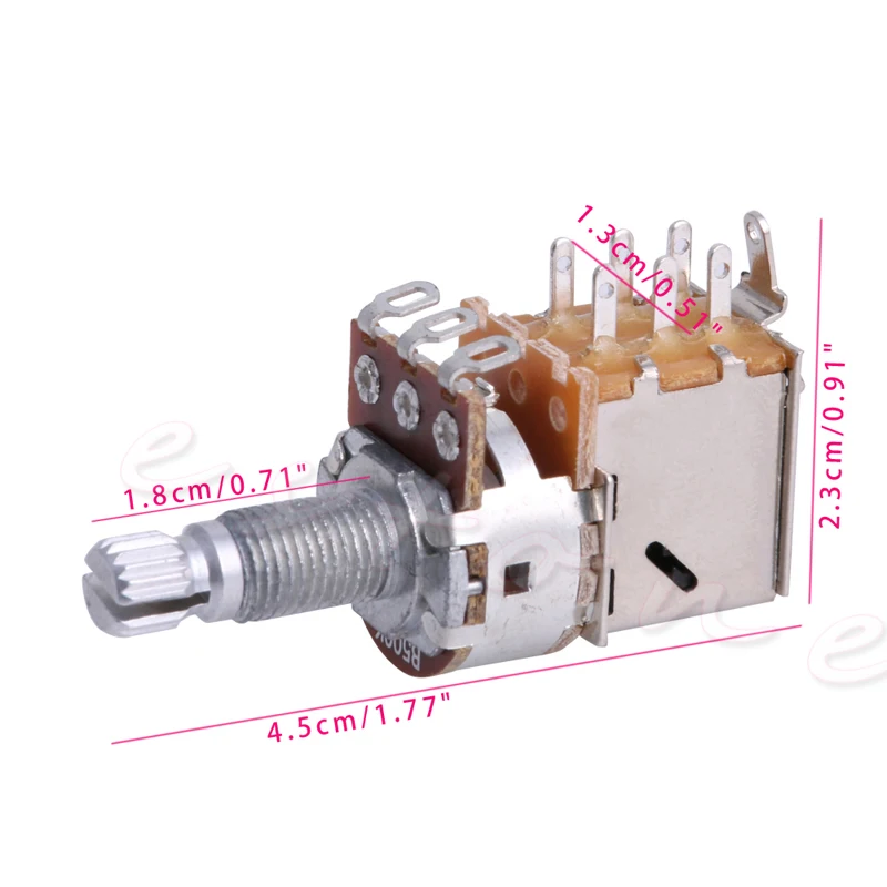 B500K потенциометр Pull переключатель шлицевой DPDT горшок Shaft18mm электрогитары тон громкости запчасти