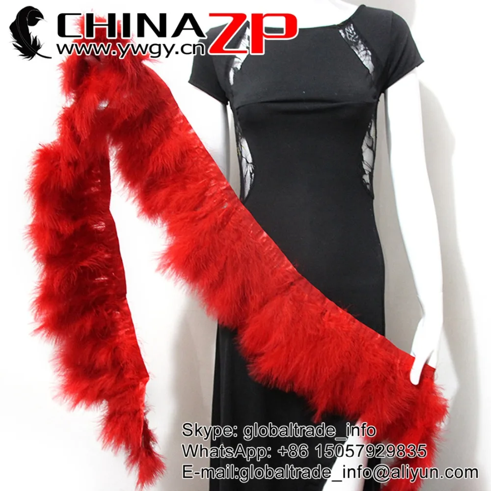 

Leading Supplier CHINAZP Factory Top Quality Red Dyed Turkey Marabou Plumage Feathers Trim Fringe