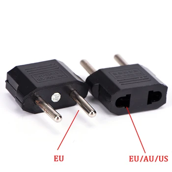 

2 Round Socket Pin US AU EU To EU Plug Travel Wall AC Power Chargers Outlet Adapter Cable Converter
