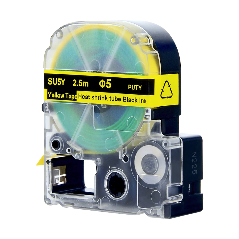 5 шт черный на желтом 9 мм SU5Y термоусадка трубные ленты для LW-300 LW-400 принтер для этикеток