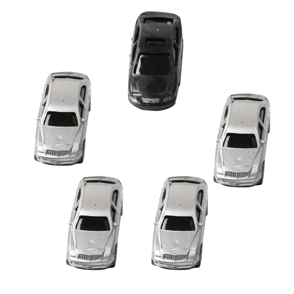Random 5Pcs 1:100 Scale Painted Car Model DIY Sand Table Building Model Materials Scene Microlandschaft