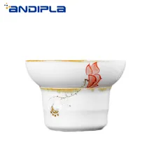 Японский дзен Стиль белый фарфор расписанный вручную чайное ситечко Винтаж чайный набор кунг-фу Кофе фильтр кунг-фу чайный сервиз аксессуары