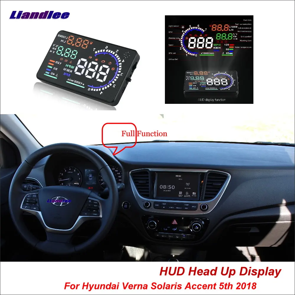Liandlee автомобильный проектор HUD для Hyundai Verna Solaris Accent 5th 2018 HD экран проектора