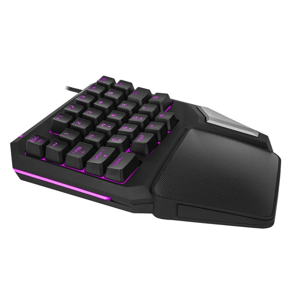

Delux T9 PRO 7 Colors LED Backlight Single Hand Professional Gaming Keyboard USB Wired Anti-Ghosting Keyboard For Game