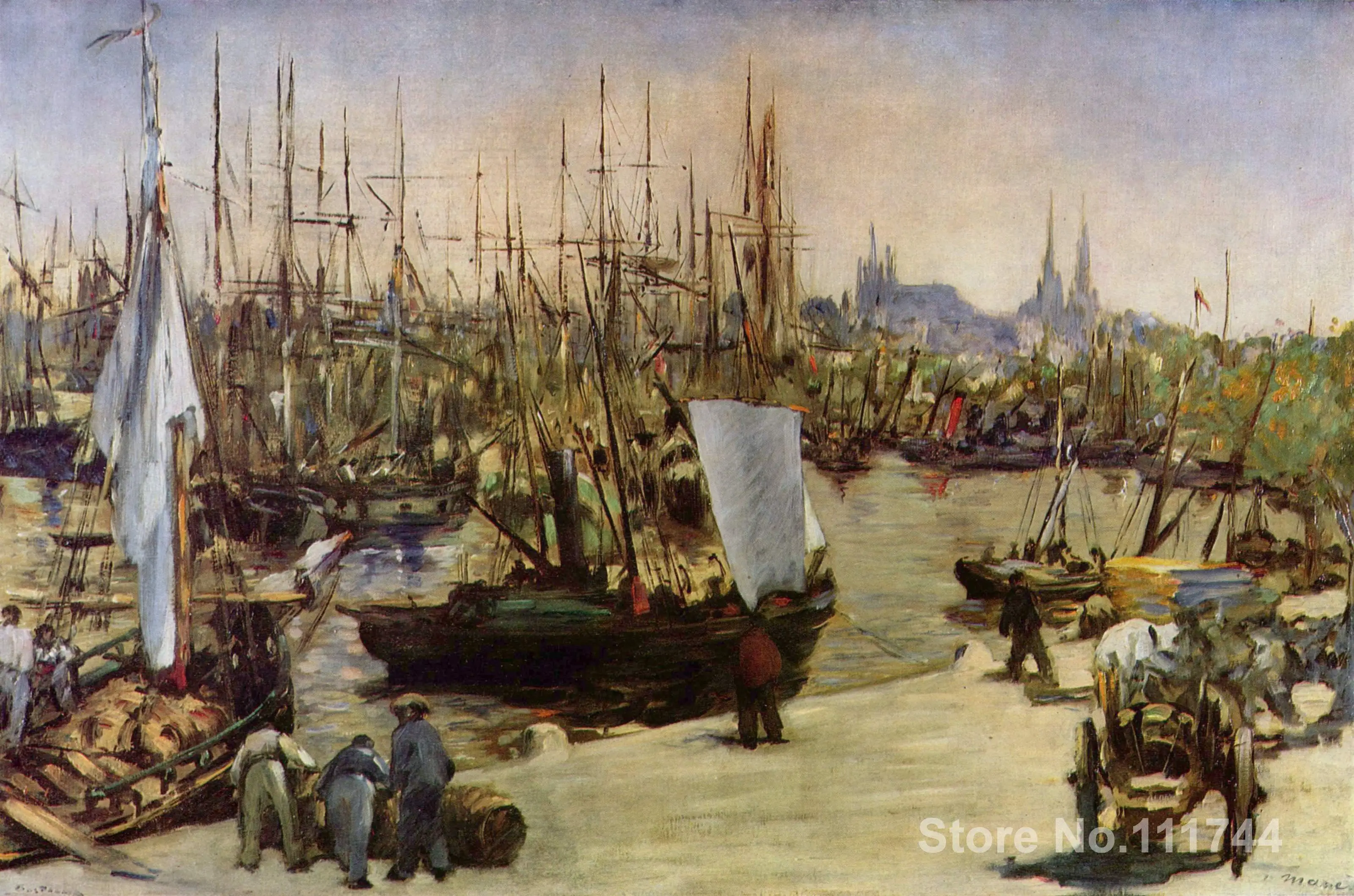 

The Port of Bordeaux Edouard Manet paintings for sale room art Handmade High quality