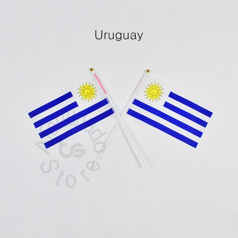 Uruguay 14*21 см Флаг Баннер meet Parade вечерние ручной развевающийся Национальный флаг для домашнего декора баннер