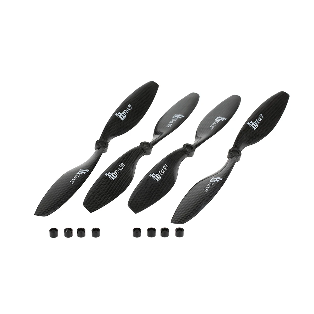 

4 Pcs High Quality HJ Carbon Fiber 1045 10 * 4.5" CW CCW Propellers Prop for F450 F500 F550 RC QuadCopter MultiCopter