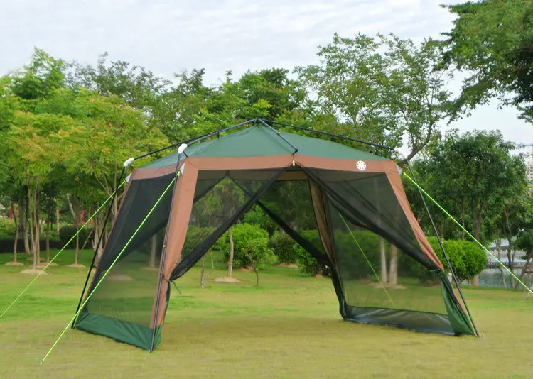 نمط جديد Ultralarge 310*310*210 سنتيمتر 4-6 شخص التخييم خيمة شرفة كبيرة خيمة للشاطئ الشمس المأوى barraca