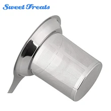 Сладкие угощения 1 шт. Нержавеющая сталь сетки Чай заварки многоразовые Чай фильтр свободные Чай Leaf специй фильтр для Гостиная