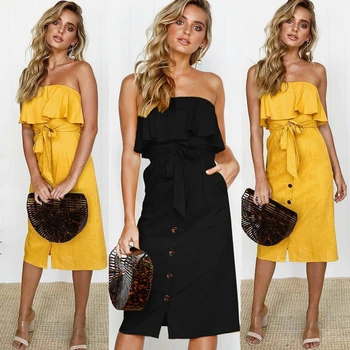 

Women's Summer Boho Casual Long Maxi Evening Party Beach Dress Sundress