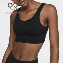 Стиль Для женщин спортивный Топ жилет Движение Бюстгальтер для занятия йогой спортивный бюстгальтер популярная черная нить Бесшовные Спортивный P270
