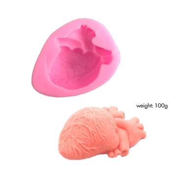 

Halloween 3D Human Heart Silicone Mold Sugar Craft Fondant Cake Tools Handmade Candle Soap Mold Kitchen Baking Decoration Tool