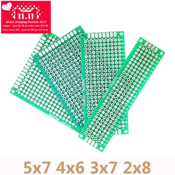 

4pcs/Lot 5x7 4x6 3x7 2x8cm Double Side Copper Prototype PCB Universal Board For Arduino Circuit Experiment Board DIY Protoboard