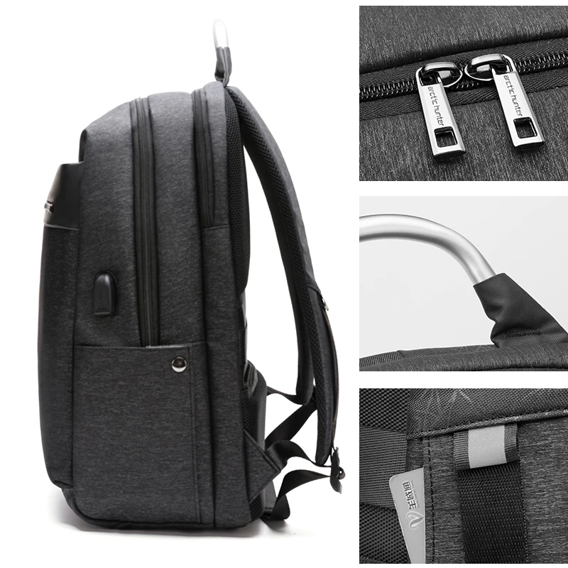 Модный школьный мужской рюкзак, подходит для ноутбука 15,6 дюймов, водоотталкивающий мужской рюкзак, сумка с usb зарядкой, Женский школьный рюкзак B00218