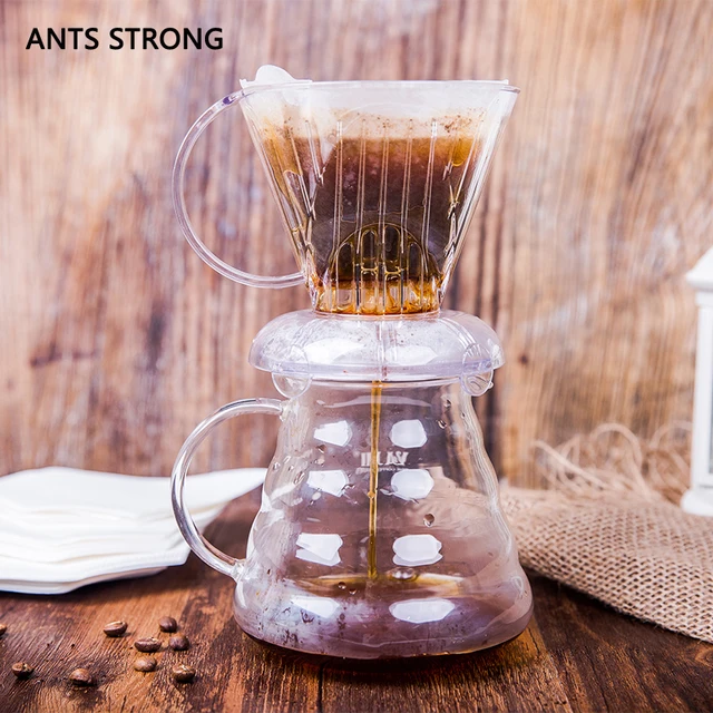 Best Price ANTS STRONG creative cone drip coffee filter/clever cup lidded sealed piston filter hole tea adget coffee dripper tools 
