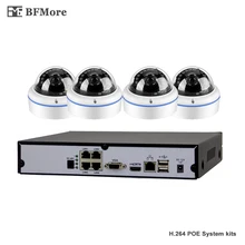 BFMore 4CH 1080 P POE NVR Наборы SONY IMAX323 Купол CCTV Системы IP Камера P2P ИК IP66 видеонаблюдения комплект P2P