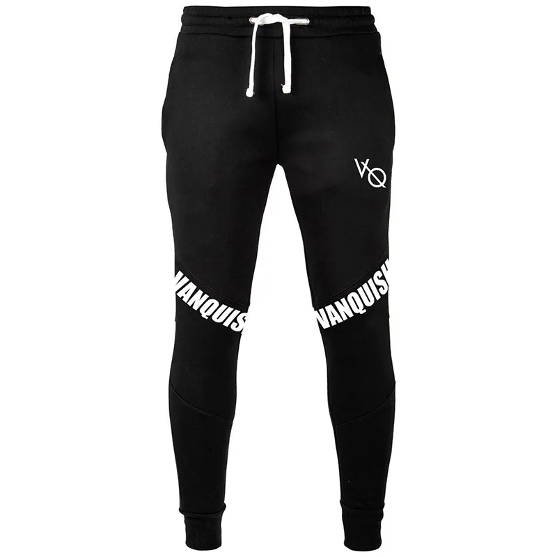 

Men Pants New Trousers Men Jogger Pants Men Fitness Black Pocket Zipper VQ Sweatpants For Male Elastic Printed Jogger