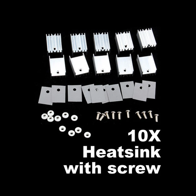 Hot Sale 10pcs/lot Heatsink Heat Sink With Screw Sets For TO-220 High Quality Heatsink Gadgets цена Hot Sale 10pcs/lot Heatsink Heat Sink With Screw Sets For TO-220 High Quality Heatsink Gadgets цены онлайн