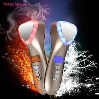 

Ultrasonic ion vibration Hot Cold Hammer LED Facial Lifting Skin Rejuvenation Shrink Pores Essence Import and Export Facial SPA
