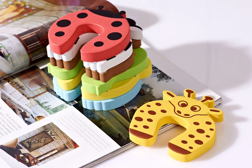 5pcs Kids Baby Cartoon Animal Jammers Stop Edge & Corner Guards Door Stopper Holder lock Safety Finger Protector