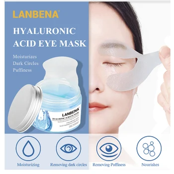 

LANBENA Hyaluronic Acid Eye Mask Eye Patch Eye Care Reduces Dark Circles Bags Eye Lines Ageless Lifting Firming Skin Care 50PCS